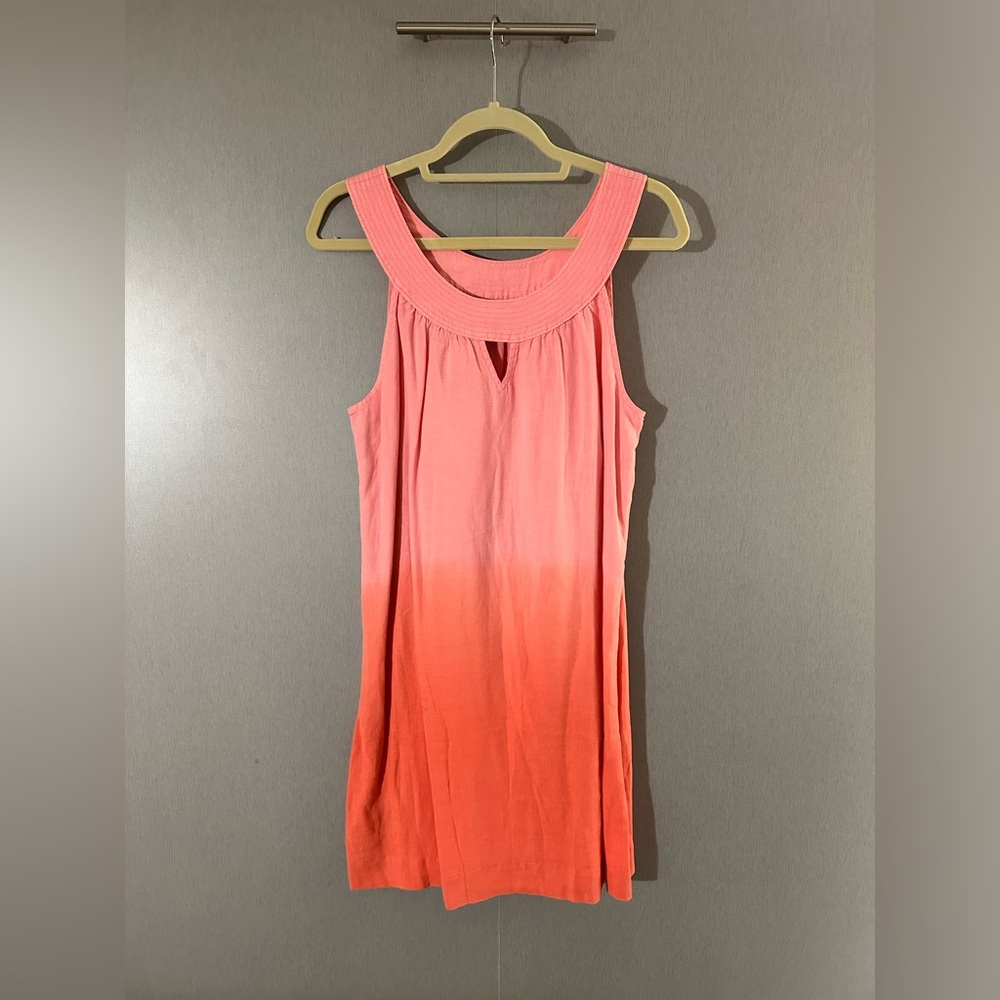Tommy Bahama Two Palms Ombré Linen Halter Dress Size Medium in Pink & Coral